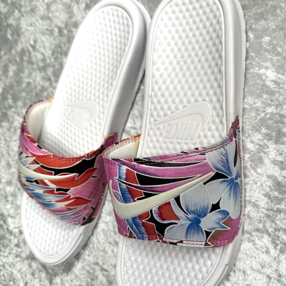 Nike Benassi Floral Print Slides Sandals Size 9 - Picture 9 of 9